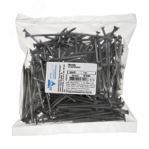 Изображение товара Гвоздь строительный 3.0х70 (1кг) (упак)