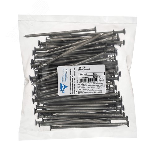 Изображение товара Гвоздь строительный 4.0х100 (1кг) (упак)