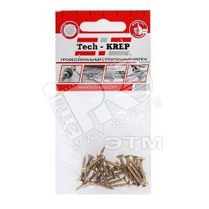 Изображение товара Шуруп универсальный 3х20 потайная головка, остроконечный, желтопассивированный (30шт) - пакет (упак)