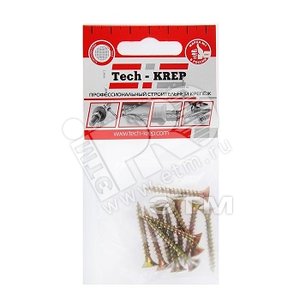 Изображение товара Шуруп универсальный 5х30 потайная головка, остроконечный, желтопассивированный (12шт) - пакет (упак)