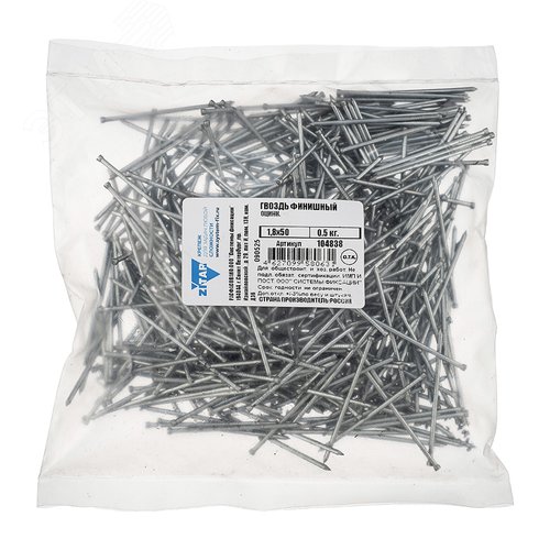 Изображение товара Гвоздь финишный 1.8х50 оцинкованный (0.5кг) (упак)