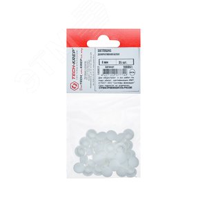 Изображение товара Заглушка декоративная 8 мм белая (35 шт) - пакет Tech-Krep (упак)