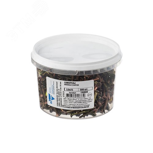 Изображение товара Саморез оконный 3,9х25 потайная головка, сверлоконечный (500шт) - коробка (упак)