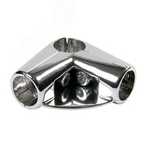 Изображение товара Соединитель 3-х труб угл. с площадкой для полки, хром (1 шт) - пакет Tech-Krep (упак)