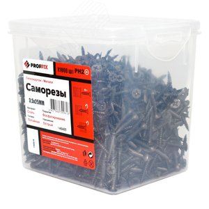 Изображение товара Саморез СГМ 3,5х25 усиленный (TWN) (1900 шт) - контейнер PRO (упак)