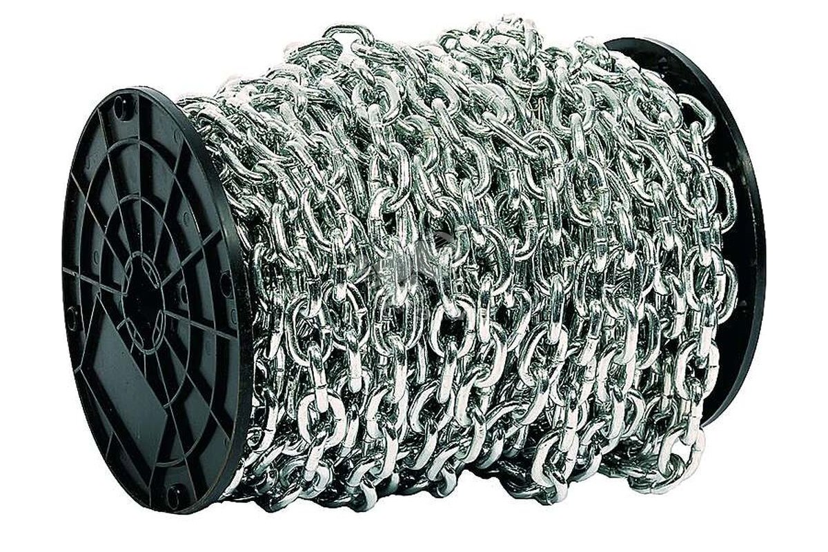 Цепь DIN766 5мм короткозвенная оцинкованная (30м) (103325) Tech-KREP ...