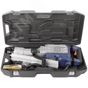 Молоток отбойный электрический 1700 Вт, 1900 уд/мин, 60 Дж, 30 мм HEX, 14 кг, резиновый кабель, дополнительные щетки, кейс - фото 2