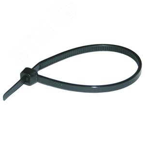 Стяжка кабельная, цвет чёрный, устойчивая к воздействию УФ-лучей 250x4,8 мм (упак. 100 шт.)