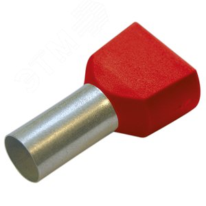 Гильза конечная для двух проводов 1/ 10 мм цвет красный (упак. 100 шт.) 270787 HAUPA