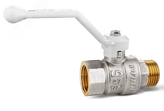 Изображение товара Кран шаровой 11б27п1 Ду25 Ру40 (1') ВН белая ручка рычаг (шт)