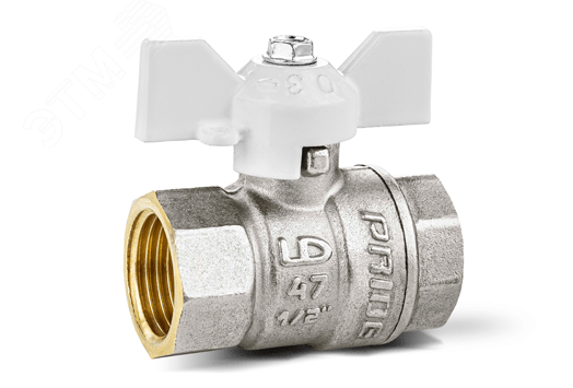 Изображение товара Кран шаровой 11б27п1 Ду25 Ру40 (1') ВВ белая ручка бабочка (шт)