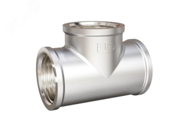 Изображение товара Тройник 20х20х20 ВР/ВР/ВР латунь никель 3/4' угол 90 надежный соединитель