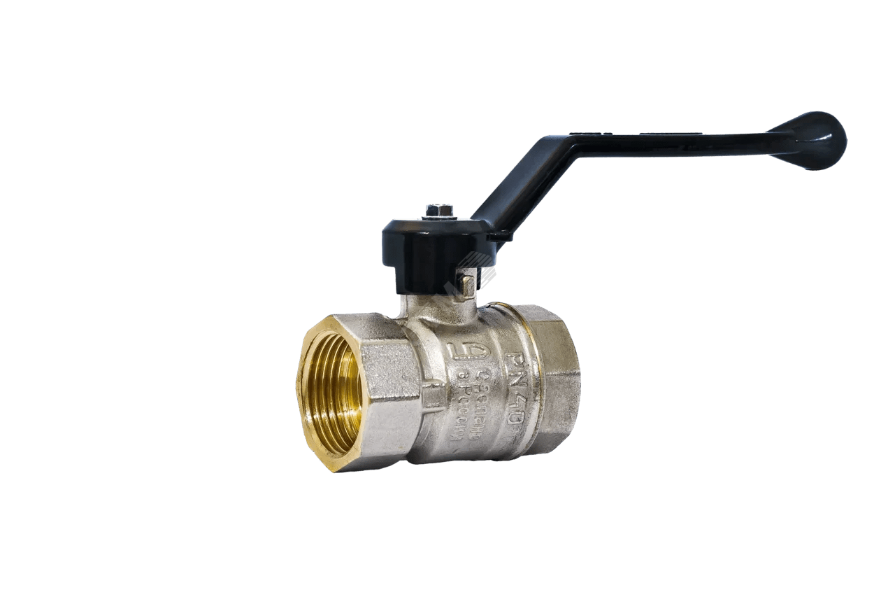 Кран шаровый латунный никелированный 11б27п1 ДУ 50 (2') ВР/ВР рычаг (LD ...