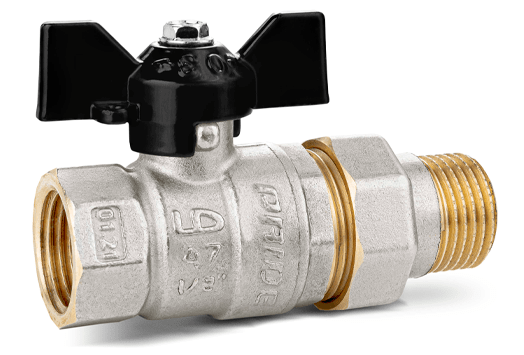 Кран шаровой со сгоном (американка) бабочка ВН Ду25 Ру40 (1')