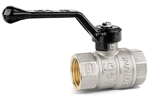 Кран шаровой латунный никелированный 11б27п1 Ду15 Ру40 (1/2') ВР/ВР рычаг