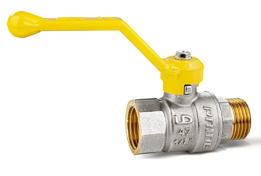 Кран шаровой латунный никелированный 11б27п Ду20 Ру40 (3/4') ВН рычаг GAS