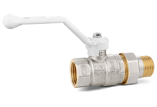 Кран шаровой со сгоном Ду20 Ру40 (3/4') ВН белая ручка рычаг