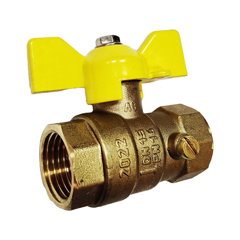 Кран шаровой латунный для манометра Ду 15 Ру 16   ГАЗ бабочка M20