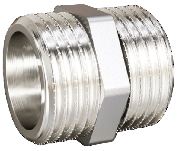 Ниппель 1 1/2' НР/НР латунь никель