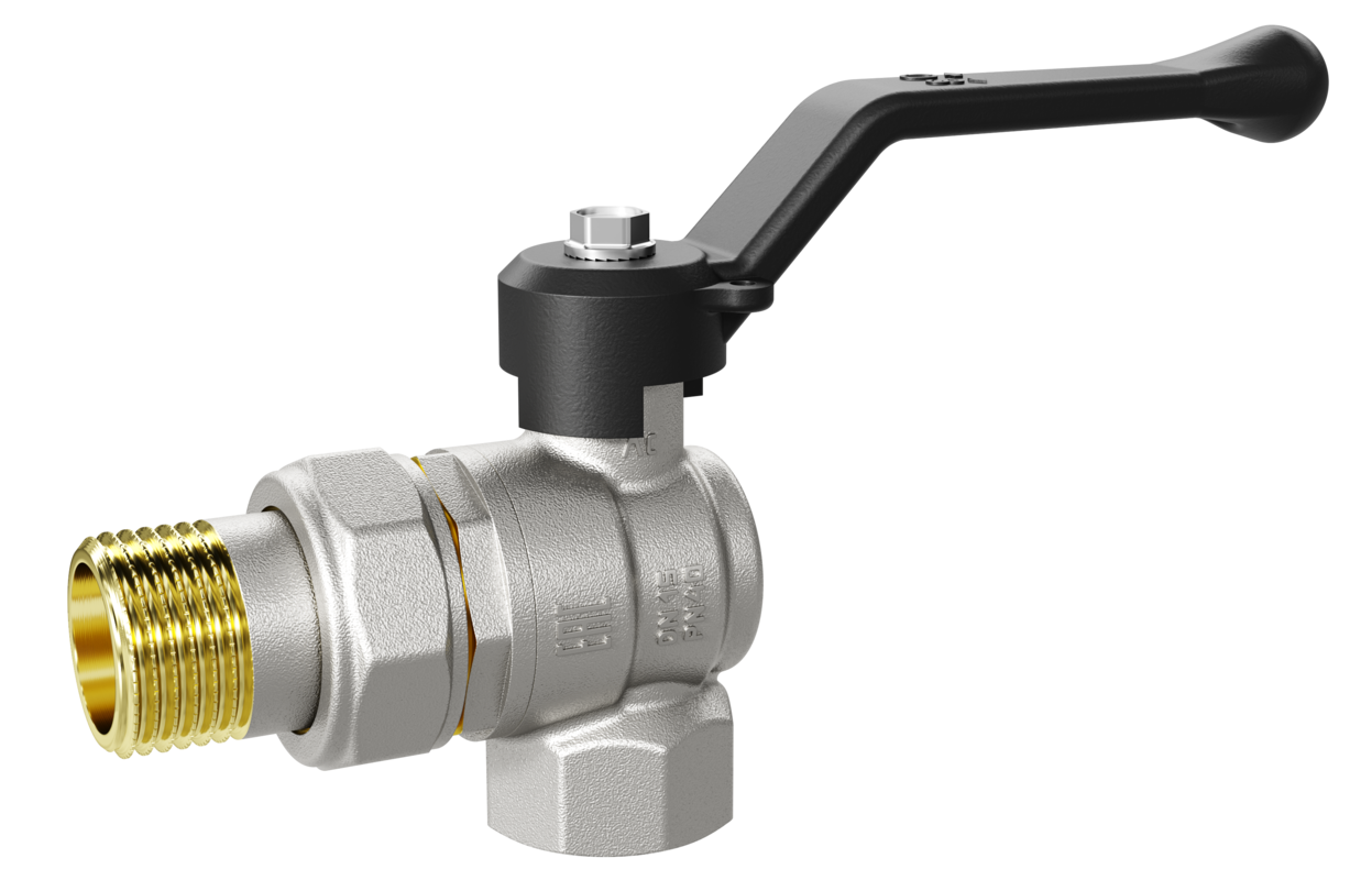 Кран шаровой латунный угловой со сгоном Ду15 Ру40 (1/2') ВН ручка рычаг