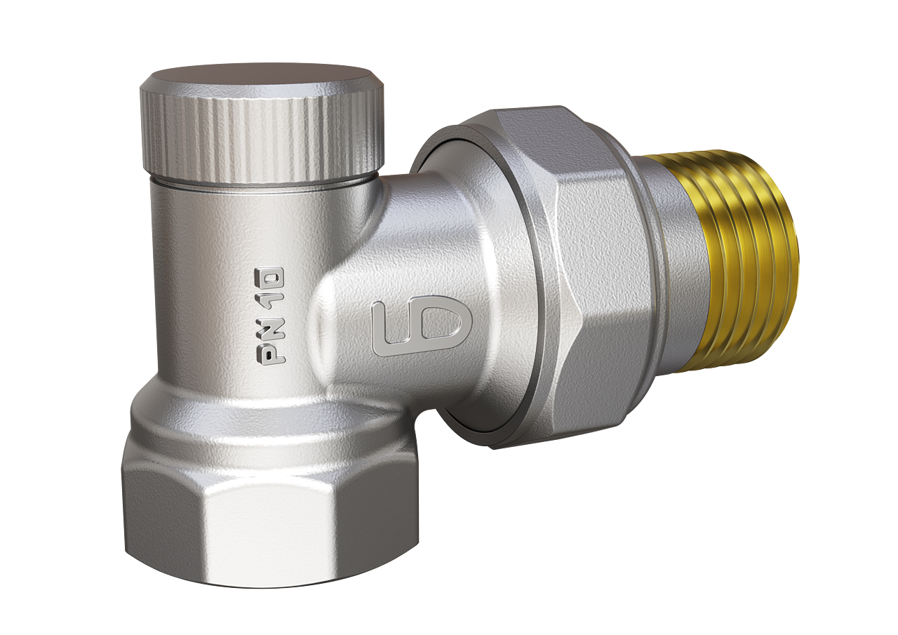 Клапан радиаторный настроечный угловой            59.15.В-ГШ.Н.У Ду15 Ру10
