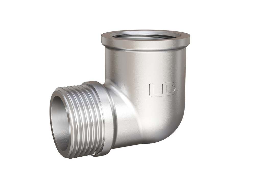 Угол 90 гр 1/2' ВР/НР латунь никель