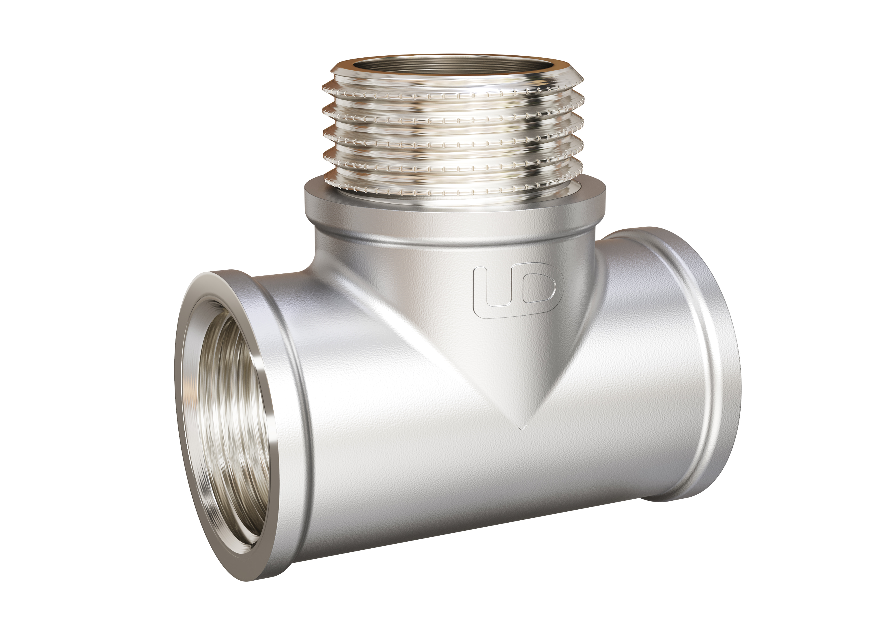 Тройник 1/2' ВР/НР/ВР латунь никель