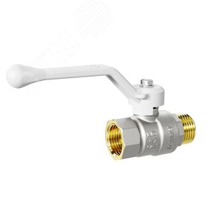 Кран шаровой 11б27п1 Ду15 Ру40 (1/2') ВН белая ручка рычаг - фото 2