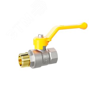 Кран шаровой латунный никелированный 11б27п Ду20 Ру40 (3/4') ВН рычаг GAS - фото 3