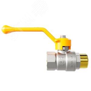 Кран шаровой латунный никелированный 11б27п Ду20 Ру40 (3/4') ВН рычаг GAS - фото 2