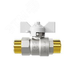 Кран шаровой 11б27п1 Ду20 Ру40 (3/4') НН белая ручка бабочка - фото 3