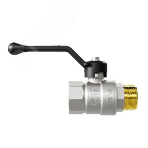 Кран шаровой латунный никелированный 11б27п1 Ду15 Ру40 (1/2') ВН рычаг - фото 3