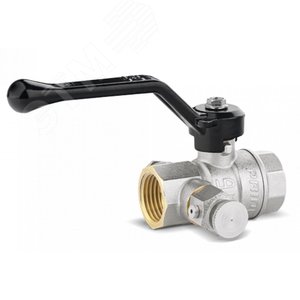 Кран шаровой латунный с дренажем и воздухоотводчиком Ду15 Ру 40 рычаг - фото 1