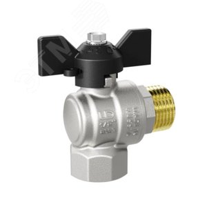 Изображение товара Кран шаровой латунный угловой 47.15.В-Н.У.Б Ду 15 Ру 40 бабочка (шт)