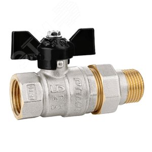 Изображение товара Кран шаровой латунный Ду32 Ру25 47.32.В-ГШ.Б бабочка (шт)