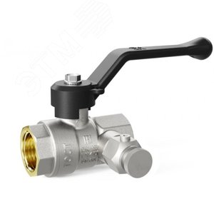 Кран шаровой латунный с дренажем и воздухоотводчиком Ду15 Ру 40 рычаг - фото 2