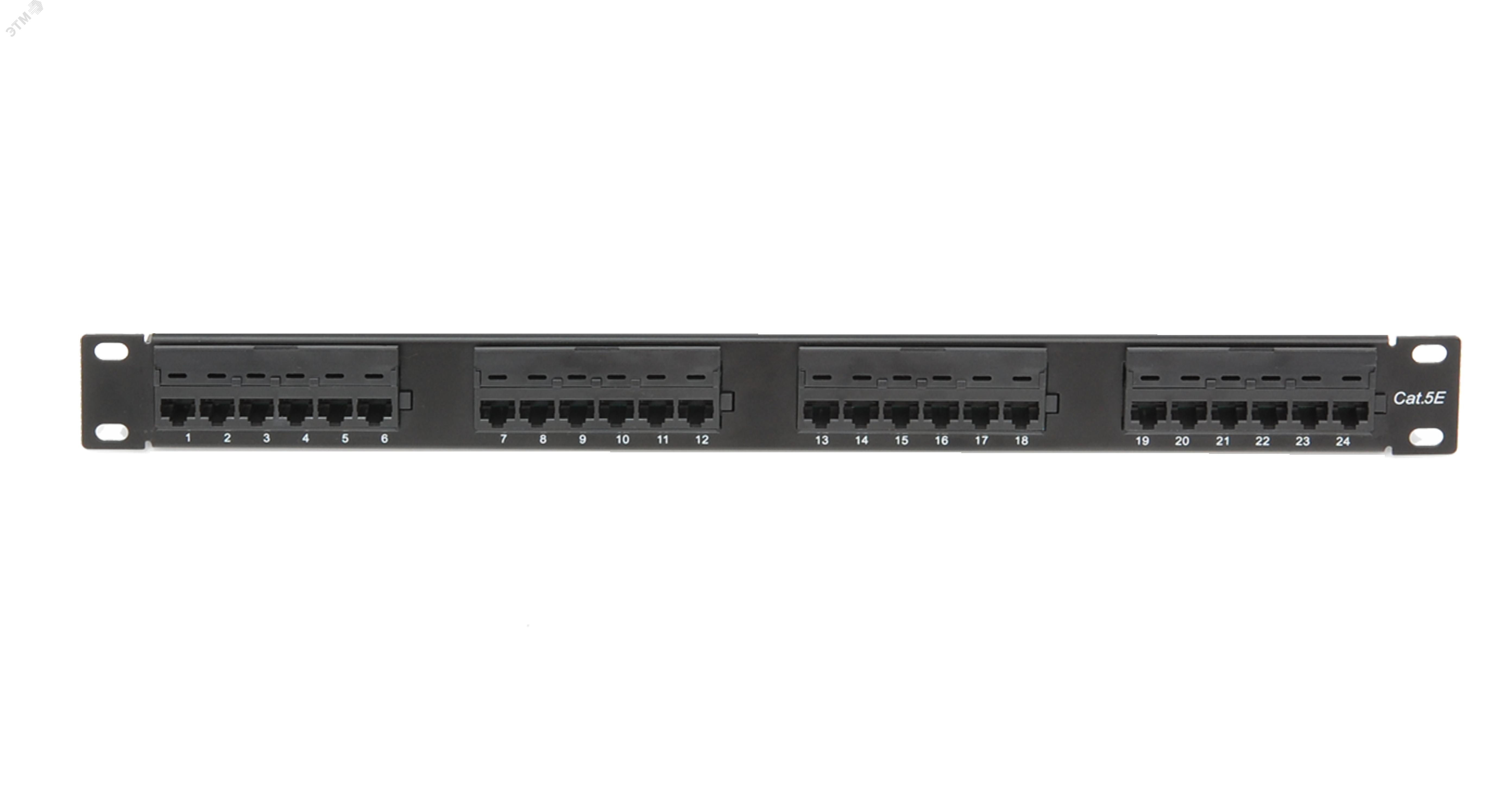 Изображение товара Патч-панель 19'' 1U 24 порта Cat.5e RJ45 неэкран черная