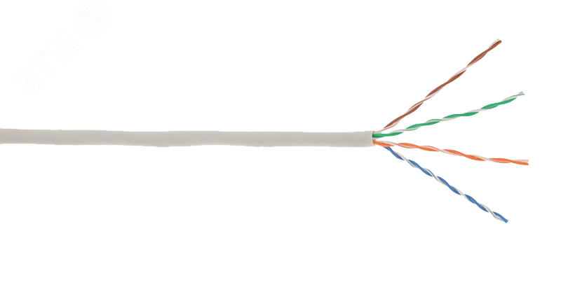 Кабель U/UTP 4 пары, Кат.5e, одножильный, CCA, внутренний, PVC, серый, 305м CCA-UU004-5E-PVC-GY NETLAN