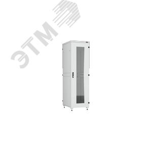 Шкаф напольный серии Lite II 19', 42U, стеклянная дверь, цельнометаллические двухуровневые стенки и задняя дверь, Ш600хВ2042хГ800мм, в разобранном виде, серый RAL7035