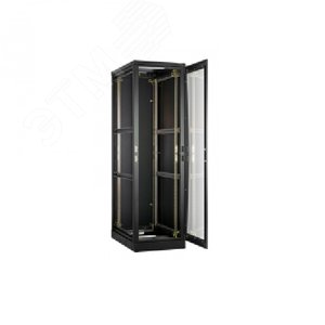 Шкаф напольный 19д 42U Ш600хВ2060хГ800мм в разобранном виде черный
