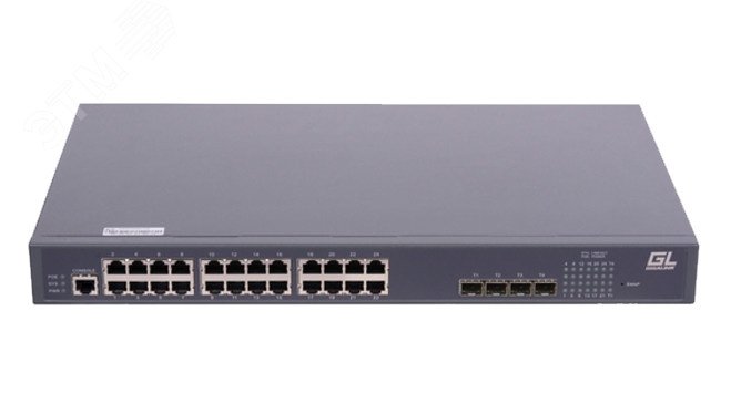 Изображение товара Управляемый коммутатор L2 POE GIGALINK 24 BASE-TX 10/1001000Mb/s