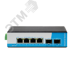 Изображение товара Коммутатор промышленный L2 4 порта 10/100/1000 Мб/с, 2хSFP, 360 Вт (шт)