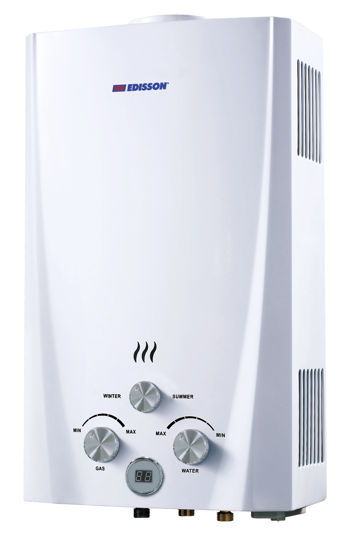 Водонагреватель газовый Edisson Flame F 20 D 10 л/мин с электророзжигом, душ.насадка