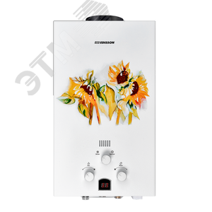 Водонагреватель газовый Edisson ECO GD E 20 GD Подсолнухи 10 л/мин с электророзжигом - фото 2