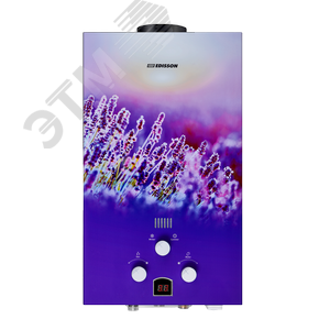 Водонагреватель газовый Edisson ECO GD E 20 GD Лаванда 10 л/мин с электророзжигом - фото 2