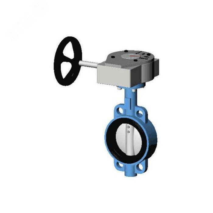 Затвор дисковый поворотный чугунный Ду 200 Ру25 с редуктором, диск чугун, манжета EPDM