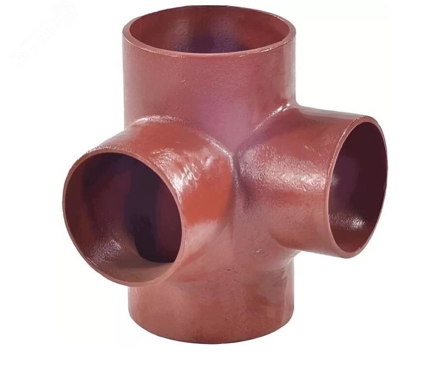 Изображение товара Крестовина Ду 125х100х100 88 град. чугунная, двухплоскостная, безраструбная SGACX (шт)