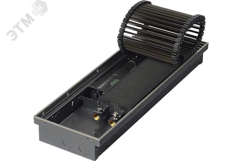 Изображение товара Конвектор внутрипольный КРК П с естественной конвекцией (решетка роликовая, черное анодирование) (шт)