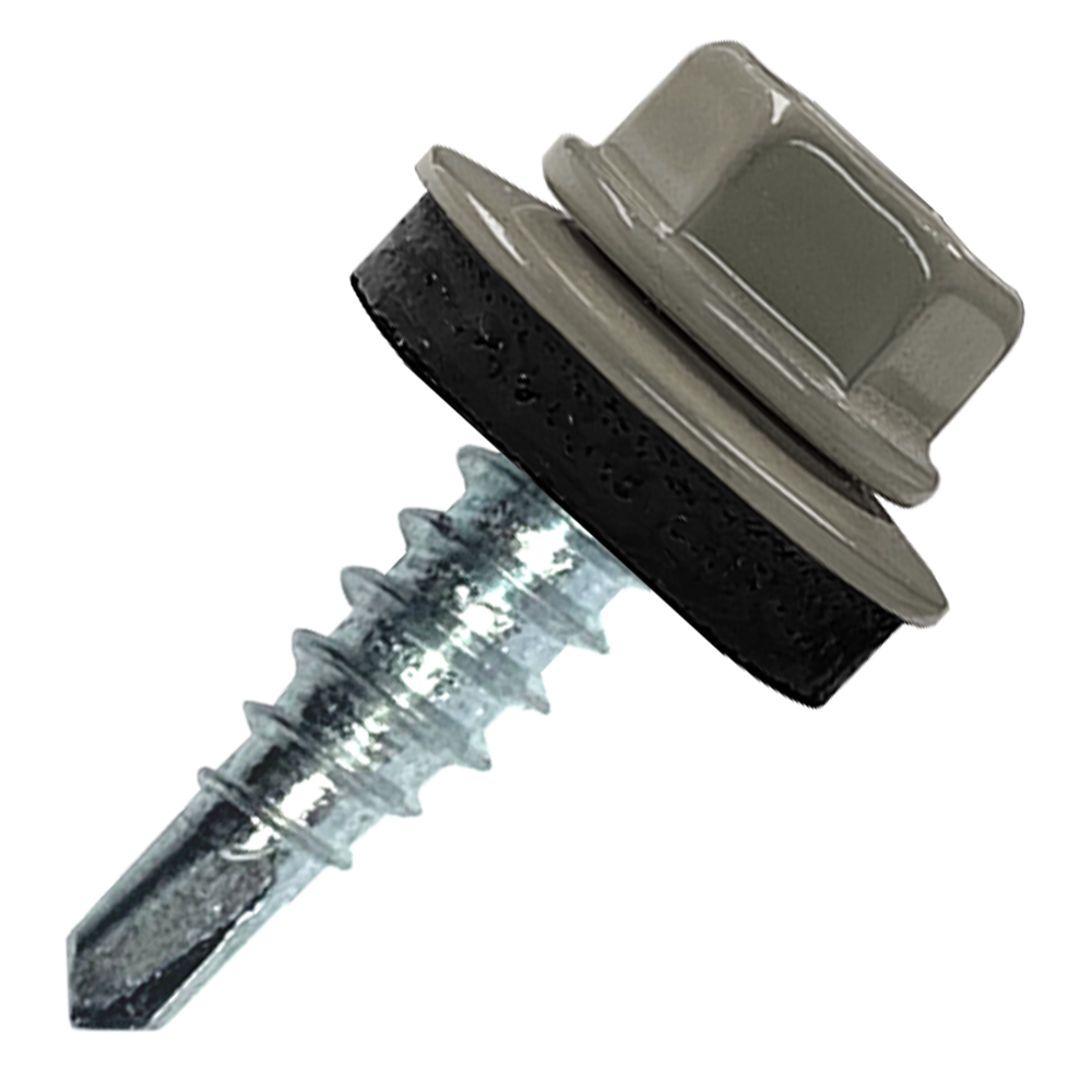 Саморез кровельный 4.8х29 RAL7011 сверло №1 шайба d=14мм с EPDM прокладкой