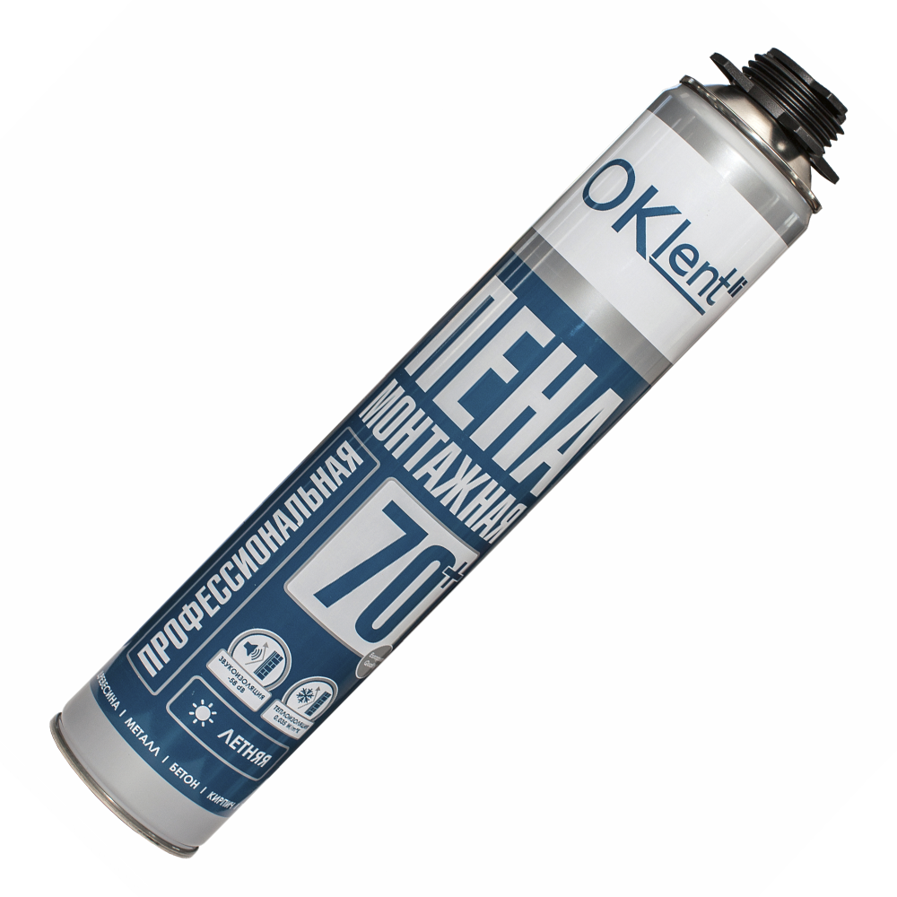 Пена монтажная Oklent 70+ летняя (940гр)